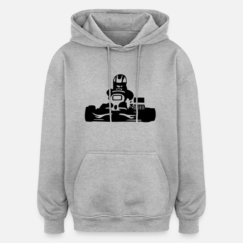 karting - Sweat à capuche oversize unisexe - gris chiné