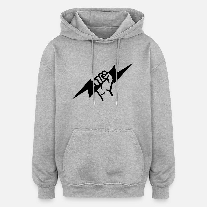 Flash - Sweat à capuche oversize unisexe - gris chiné