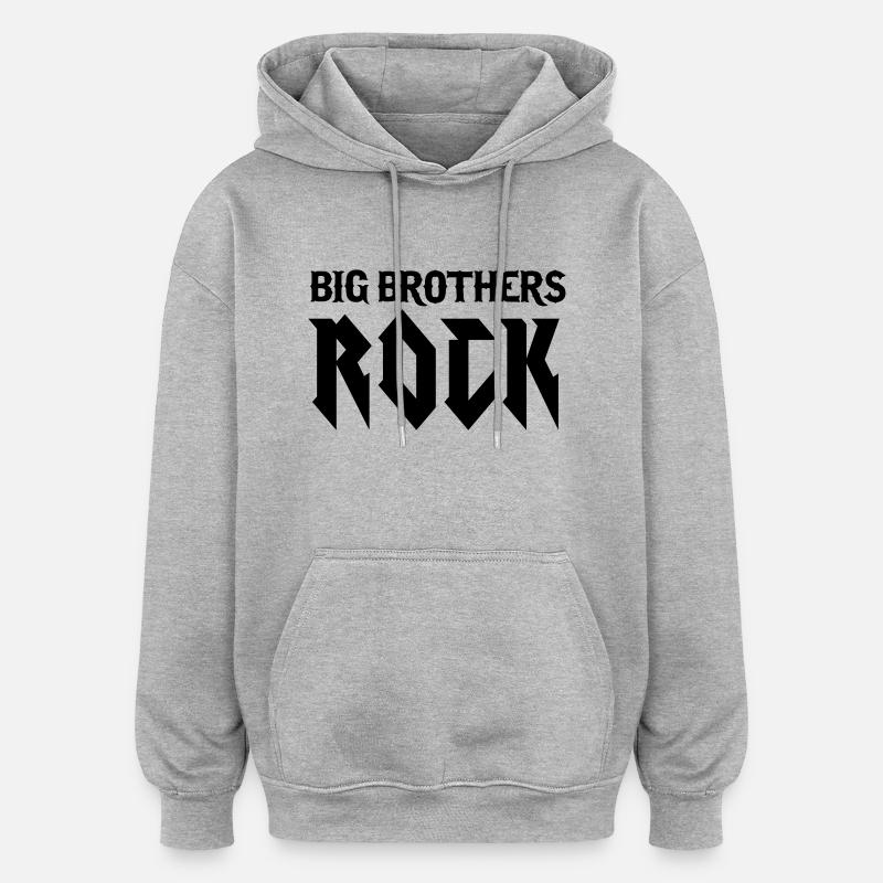 Big Brothers Rock - Sweat à capuche oversize unisexe - gris chiné