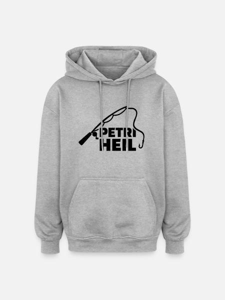 Petri Heil - Oversized Unisex Hoodie - Grau meliert
