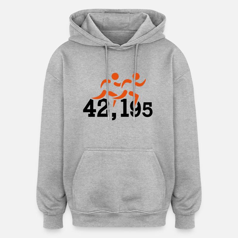 Marathon - Sweat à capuche oversize unisexe - gris chiné