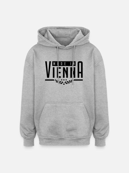 made_in_vienna_aa1 - Oversized Unisex Hoodie - Grau meliert