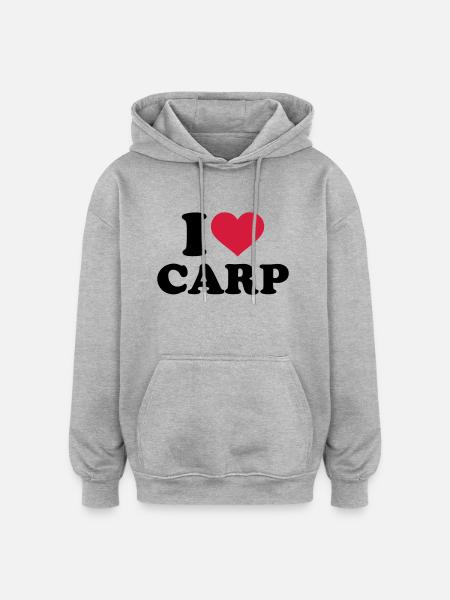 Karpfen - Oversized Unisex Hoodie - Grau meliert