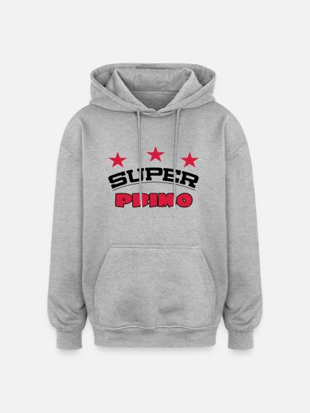 Super primo - Sweat à capuche oversize unisexe - gris chiné