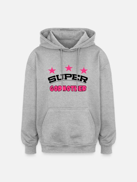 Super godmother - Sweat à capuche oversize unisexe - gris chiné