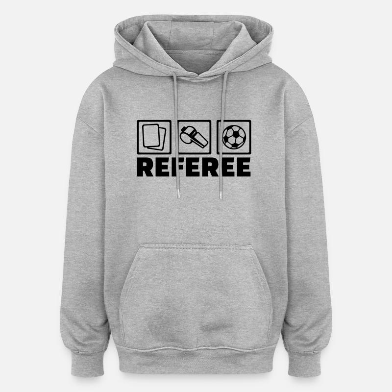 Referee - Sweat à capuche oversize unisexe - gris chiné