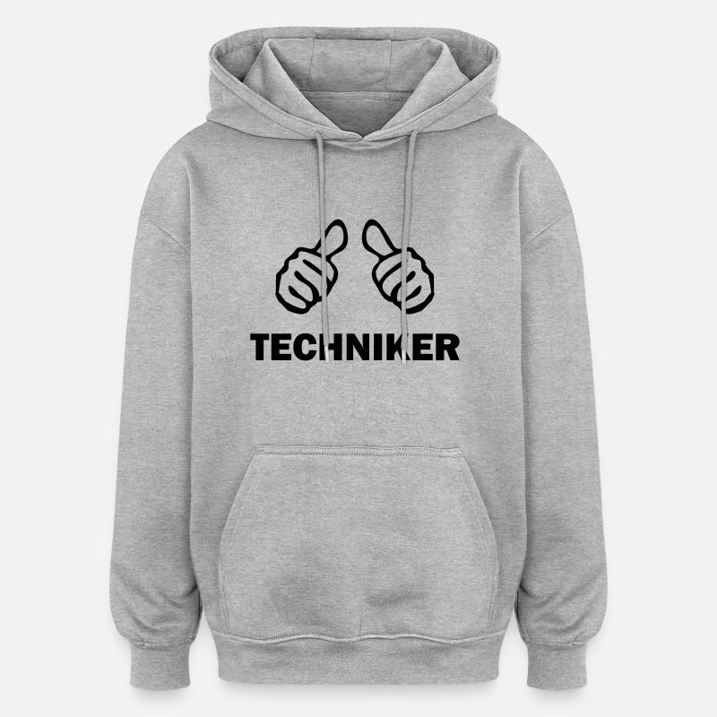 techniker - Oversized Unisex Hoodie - Grau meliert