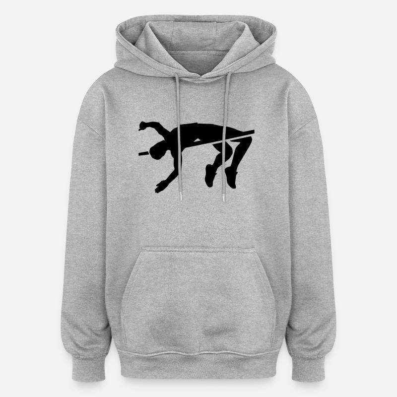 Saut en hauteur - Sweat à capuche oversize unisexe - gris chiné