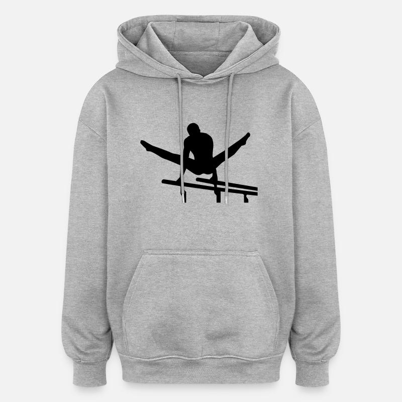 Turnen - Oversized Unisex Hoodie - Grau meliert