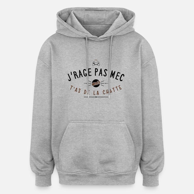 Mauvais joueur - Sweat à capuche oversize unisexe - gris chiné