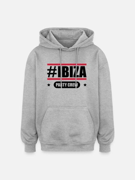 ibiza party crew - Oversized Unisex Hoodie - heather grey