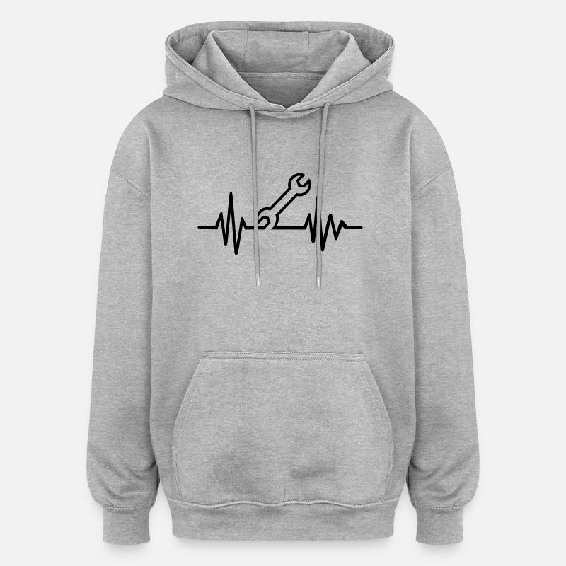 Mécanicien - Sweat à capuche oversize unisexe - gris chiné