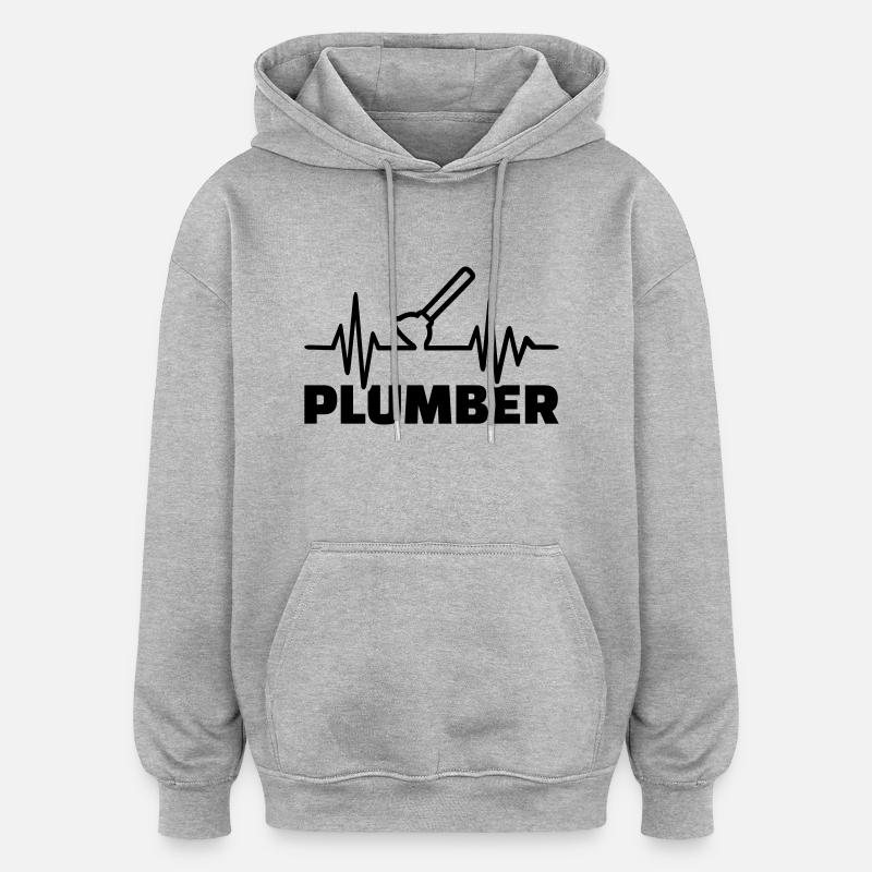 Klempner - Oversized Unisex Hoodie - Grau meliert