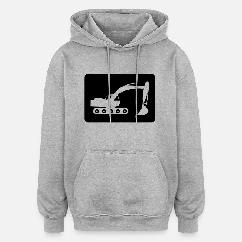 bagger - Sweat à capuche oversize unisexe - gris chiné