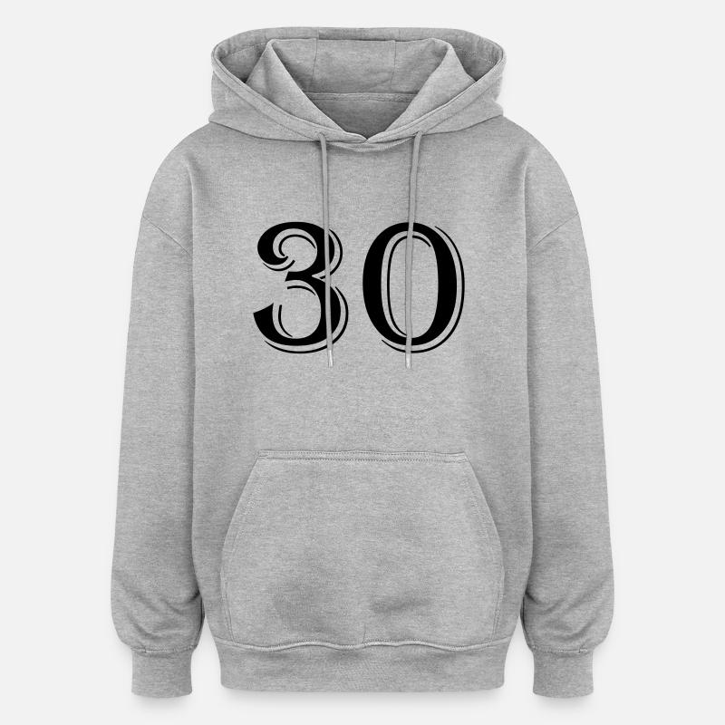 30 - Sweat à capuche oversize unisexe - gris chiné