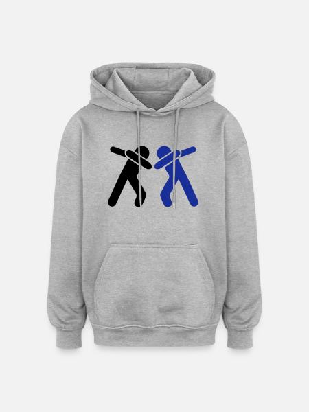 dabbing team man - Oversized Unisex Hoodie - Grau meliert