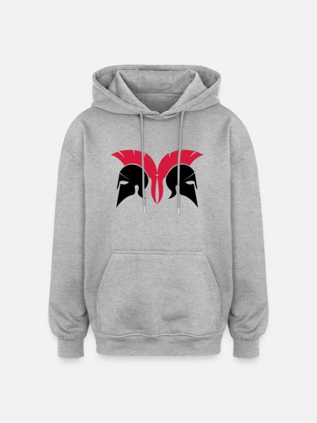 spartaner_002 - Sweat à capuche oversize unisexe - gris chiné