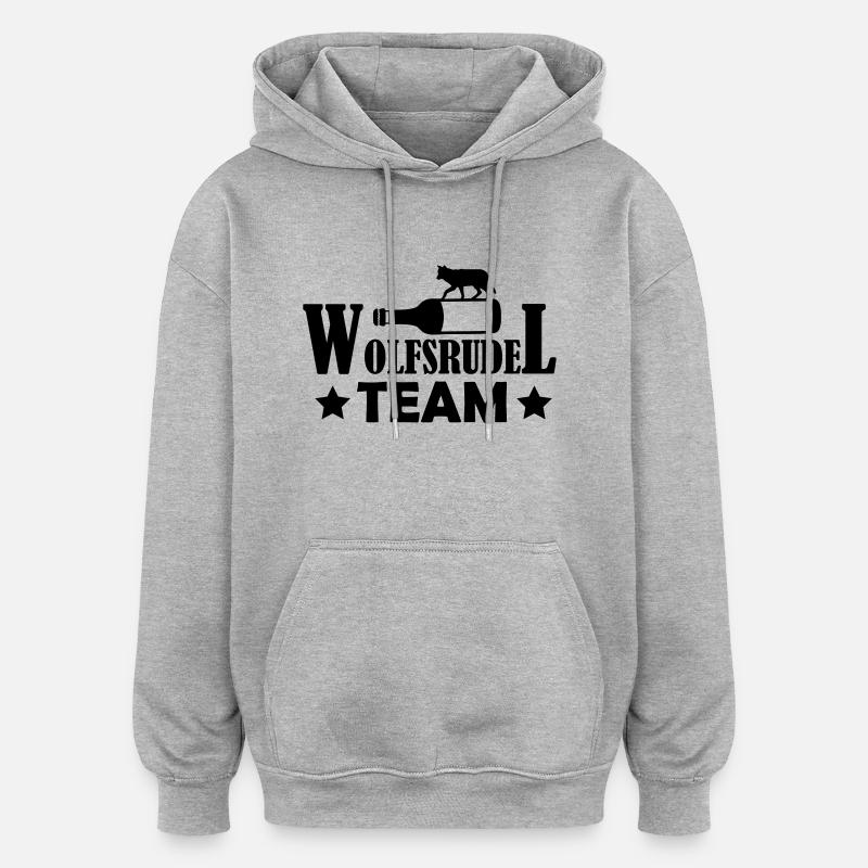 wolfsrudel_team_01 - Oversized Unisex Hoodie - Grau meliert