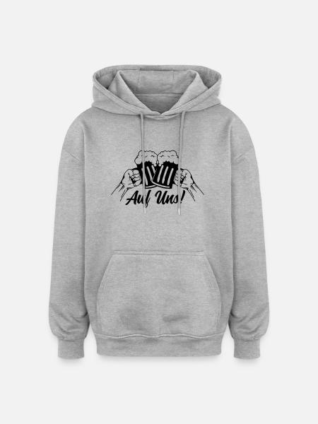 bier auf uns anstossen - Oversized Unisex Hoodie - Grau meliert