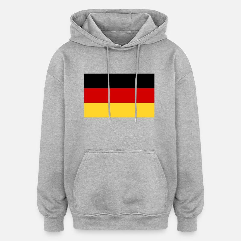 Drapeau allemand - Sweat à capuche oversize unisexe - gris chiné