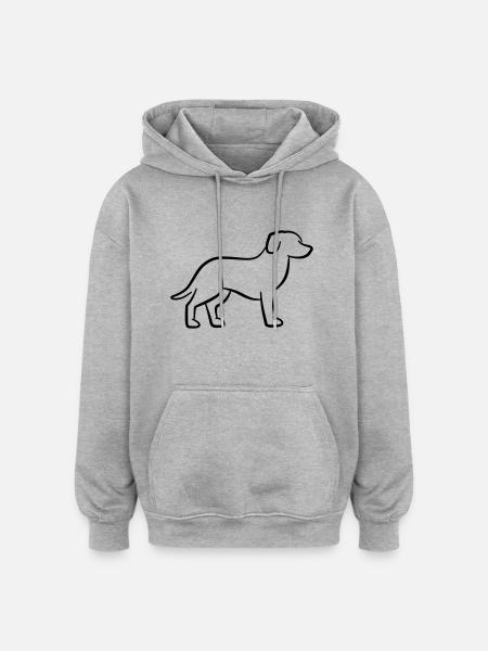 Hund - Oversized Unisex Hoodie - Grau meliert