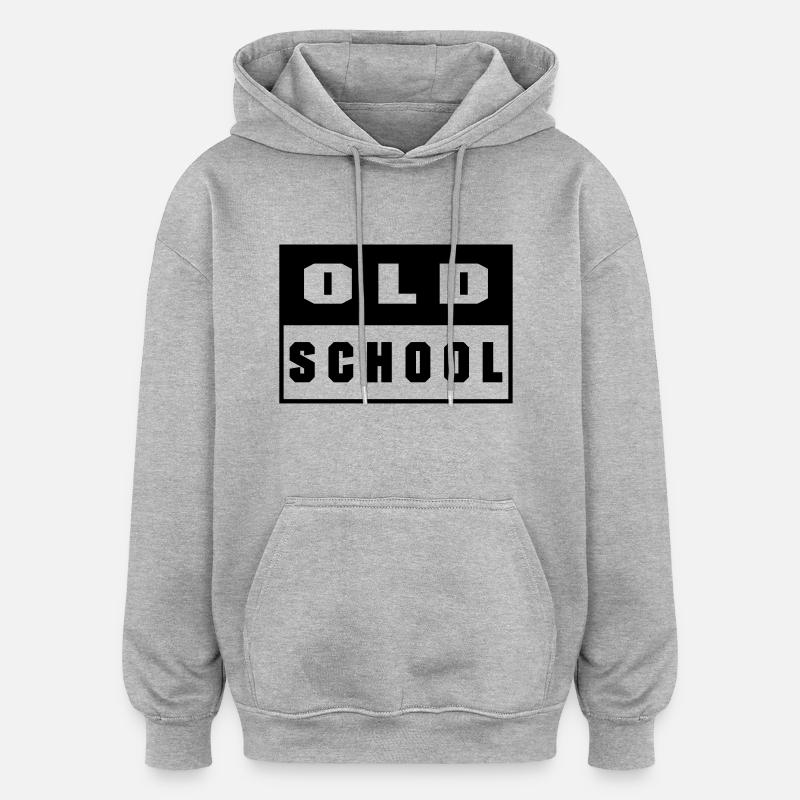 Old School - Sweat à capuche oversize unisexe - gris chiné