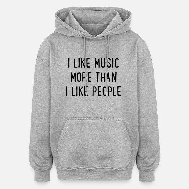 Musique - Sweat à capuche oversize unisexe - gris chiné