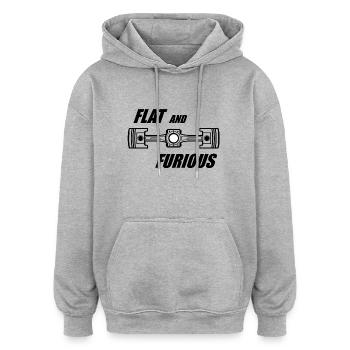 Flat and Furious - Oversized Unisex Hoodie - heather grey - Front - Noah (186cm)