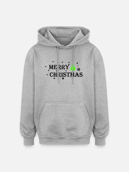 Merry Christmas - Oversized Unisex Hoodie - Grau meliert