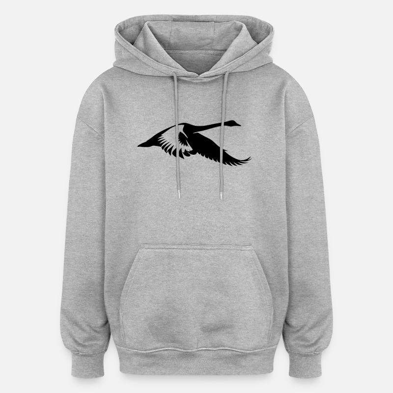 Cygne d’eau volant élégant - Sweat à capuche oversize unisexe - gris chiné
