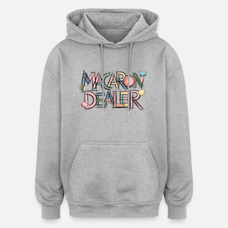 L’humour pour les gourmets - Sweat à capuche oversize unisexe - gris chiné