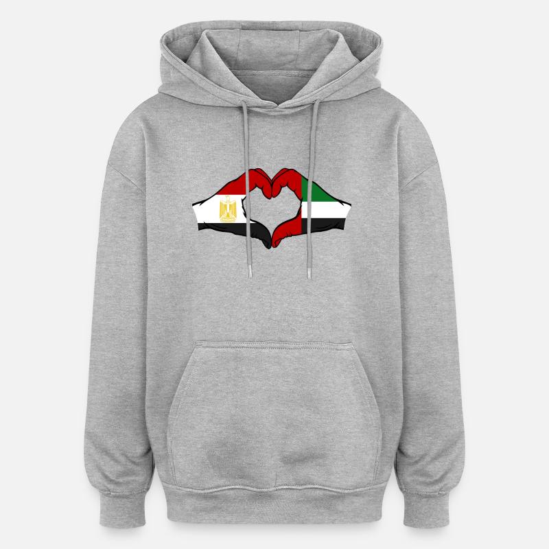 Égypte Émirats arabes unis Drapeau - Sweat à capuche oversize unisexe - gris chiné