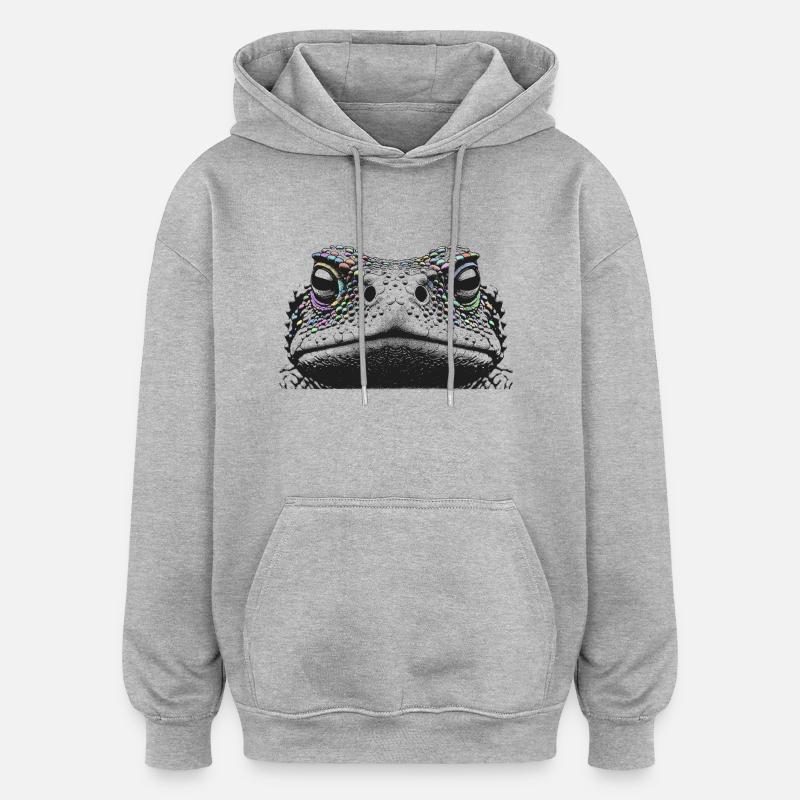 Frosch - Oversized Unisex Hoodie - Grau meliert