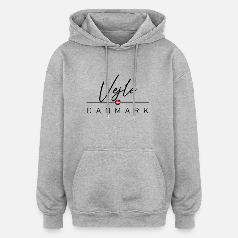 Dänemark - Vejle - Danemark - Danemark - Sweat à capuche oversize unisexe - gris chiné