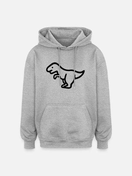 Dinosaurier - Oversized Unisex Hoodie - Grau meliert