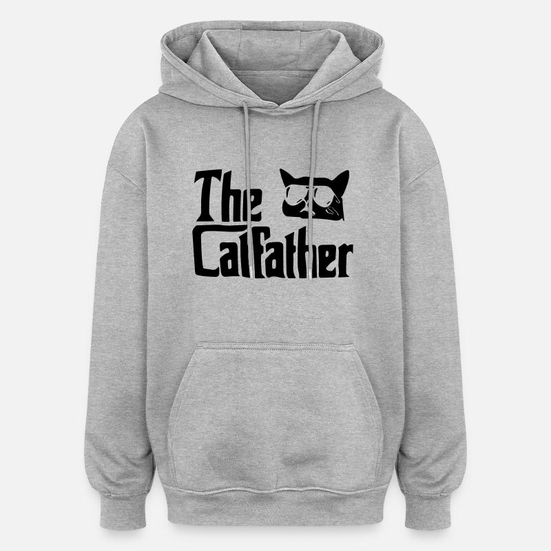 the catfather - Oversized Unisex Hoodie - heather grey