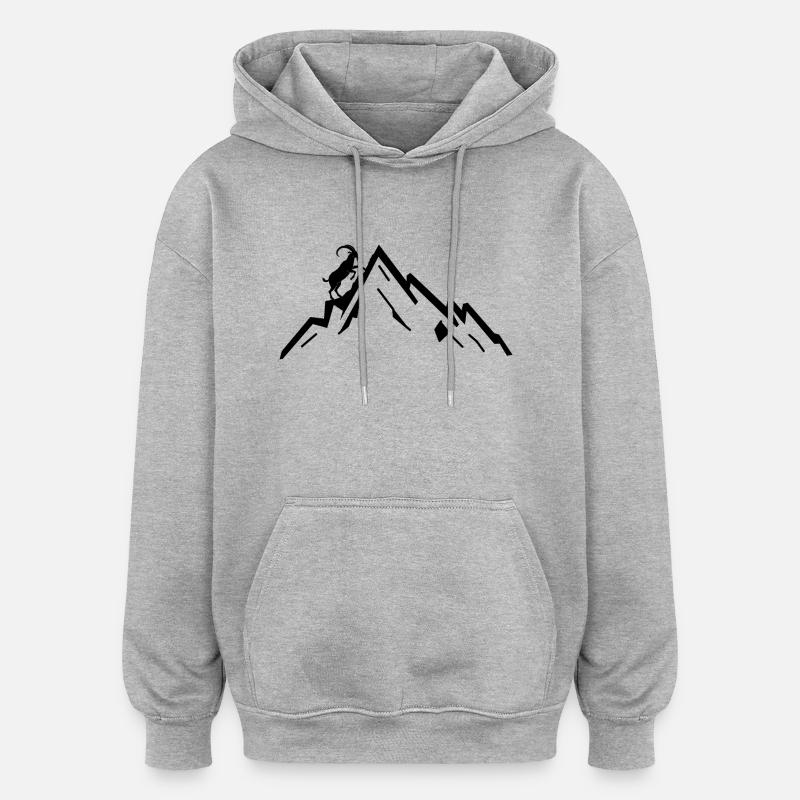 Steinbock Berge Berg - Oversized Unisex Hoodie - Grau meliert