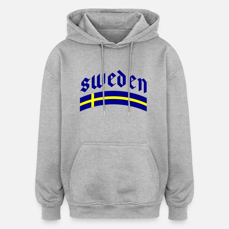 Drapeau de la Suède - Sweat à capuche oversize unisexe - gris chiné