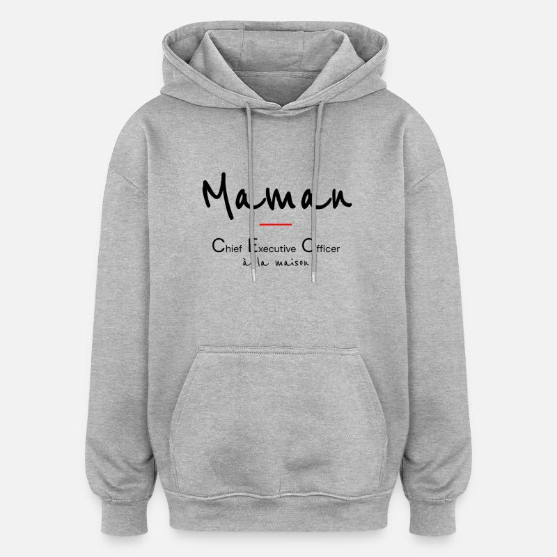 Maman - Sweat à capuche oversize unisexe - gris chiné
