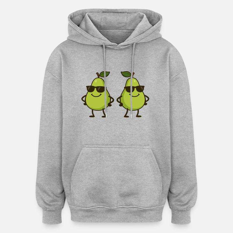 Pear Comic Cool 2 - Oversized Unisex Hoodie - heather grey