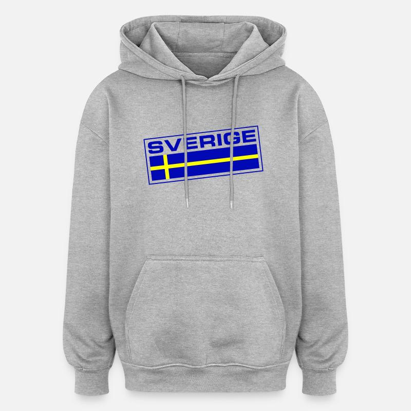 Drapeau de la Suède - Sweat à capuche oversize unisexe - gris chiné