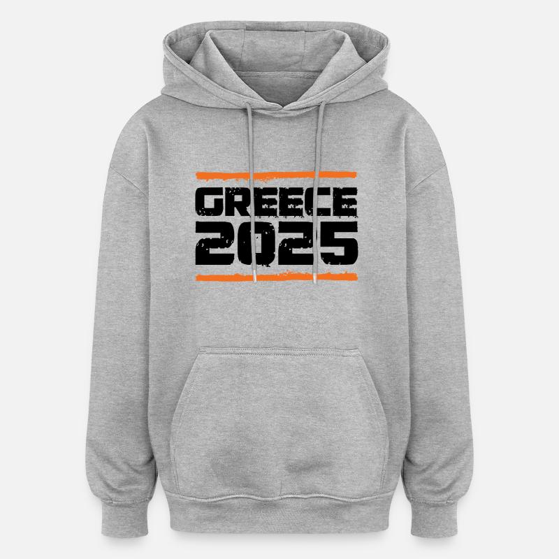 Vacances Grèce 2025 - Sweat à capuche oversize unisexe - gris chiné
