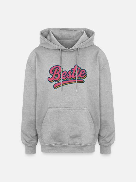Bestie - Oversized Unisex Hoodie - Grau meliert