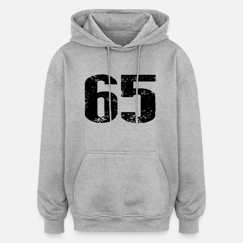 Maillot à 65 numéros - Sweat à capuche oversize unisexe - gris chiné