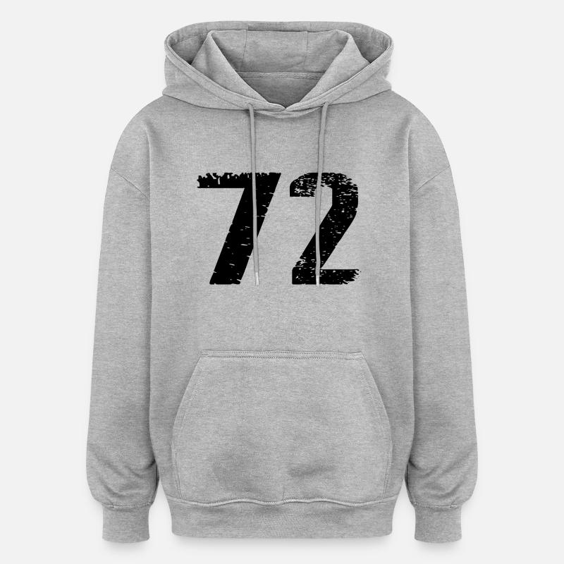 Maillot à numéros 72 - Sweat à capuche oversize unisexe - gris chiné