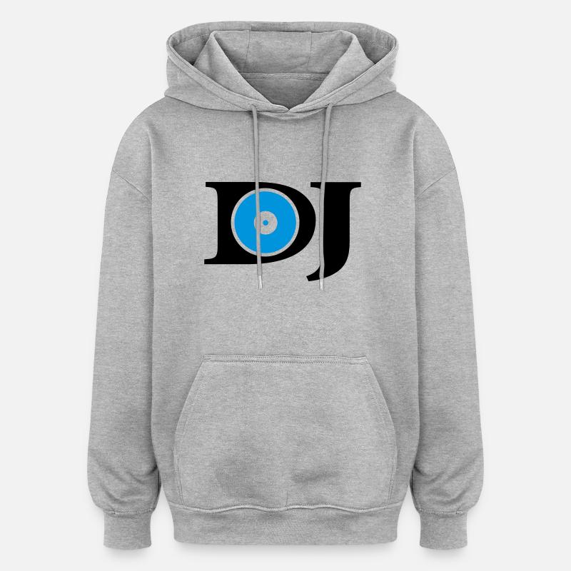 dj - Sweat à capuche oversize unisexe - gris chiné