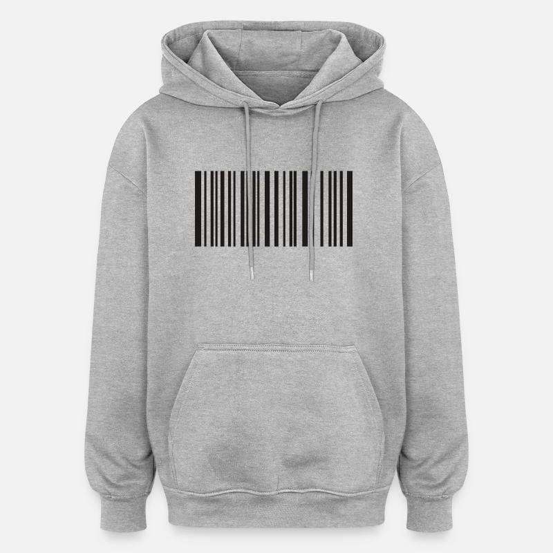 Barcode - Oversized Unisex Hoodie - Grau meliert