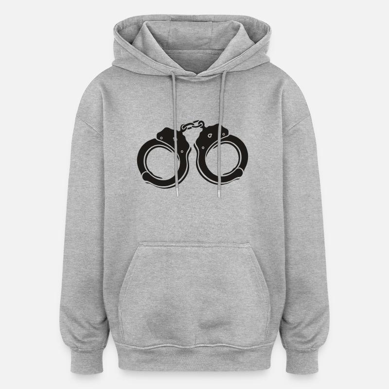 menottes - Sweat à capuche oversize unisexe - gris chiné