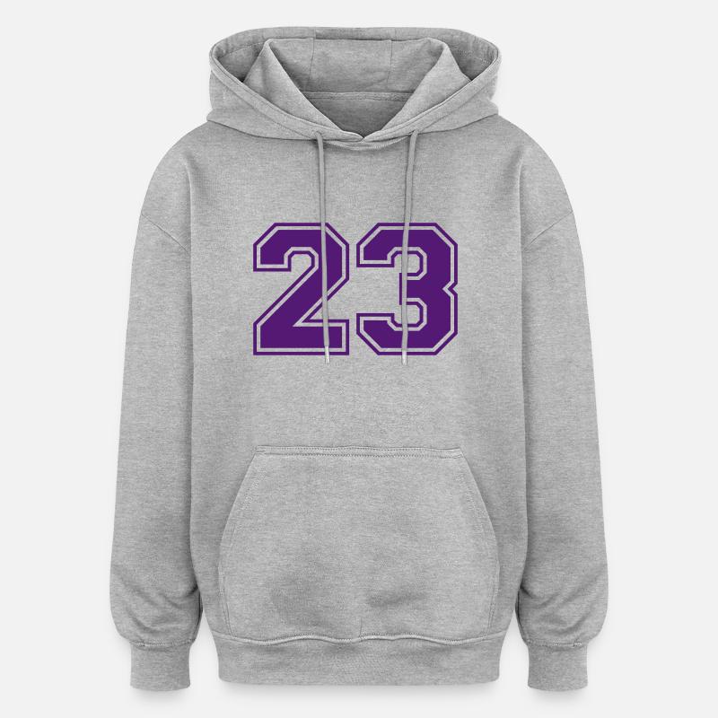 23 - Sweat à capuche oversize unisexe - gris chiné
