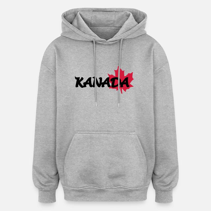 Kanada - Oversized Unisex Hoodie - Grau meliert